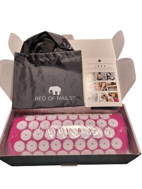 Bed of Nails Acupressure Pillow Pink Spiked Massage Cushion Neck Pain Relief